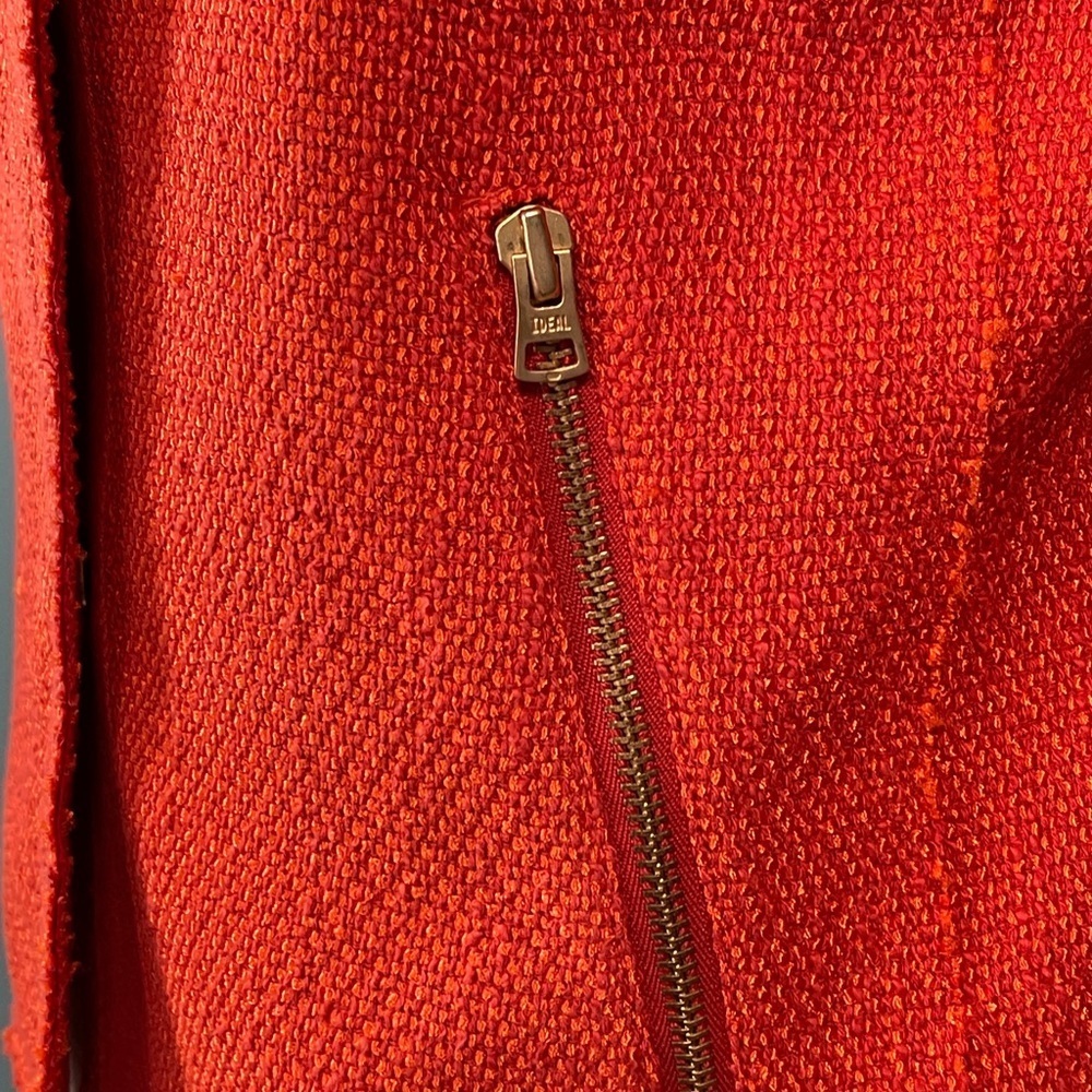 Club Monaco Tweed Snap Front Blazer Jacket Orange Size 6 - Picture 9 of 11